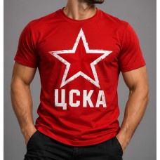Червена памучна тениска "ЦСКА"
